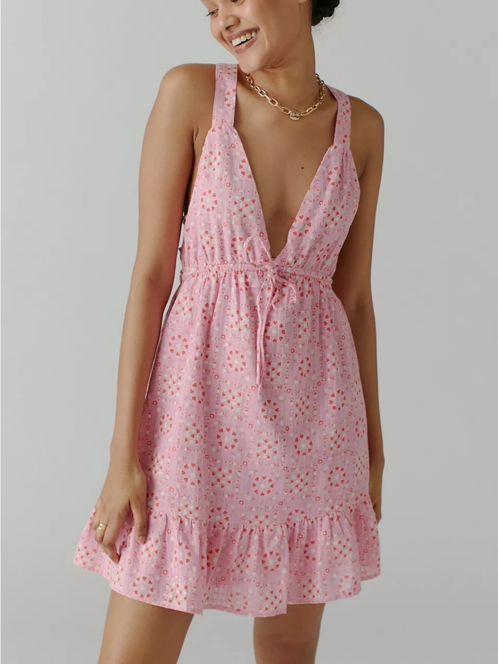 Urban outfitters Hansel printed strappy back mini dress